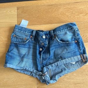 Levi’s 501 cheeky mid rise denim shorts
